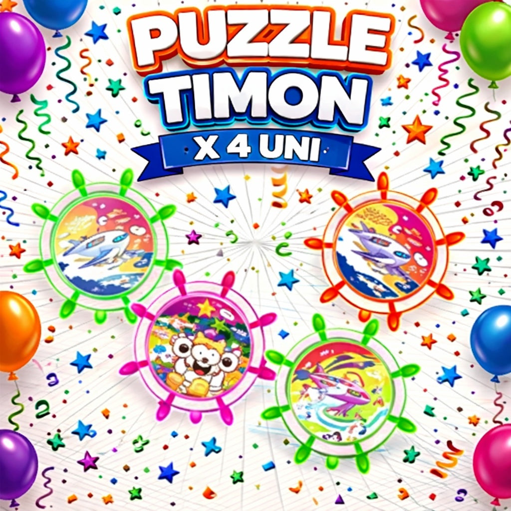 Puzzle Timón x4 Uni – Rompecabezas Infantil Didáctico, Bolsas Sorpresa y Cumpleaños
