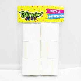 Festones Lisos 6 Und 5 cm x 10 Metros Blanco