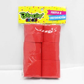 Festones Lisos 6 Und 5 cm x 10 Metros Rojo