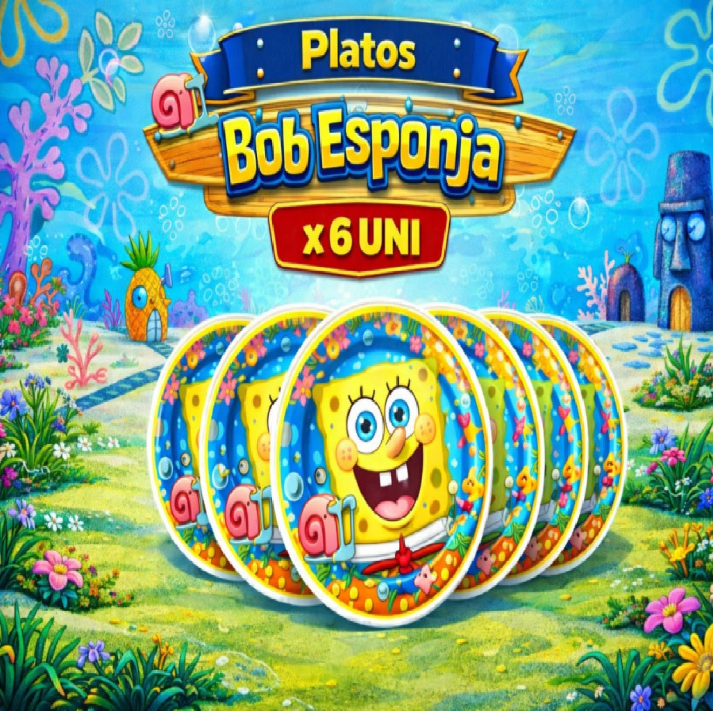 Decoración de Cumpleaños Bob Esponja – Set de Mesa Infantil para Fiesta Temática