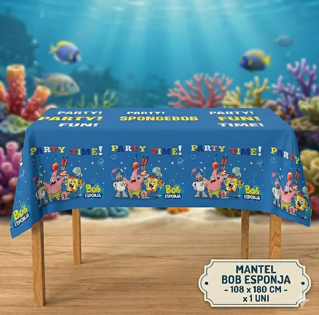 Decoración de Cumpleaños Bob Esponja – Set de Mesa Infantil para Fiesta Temática