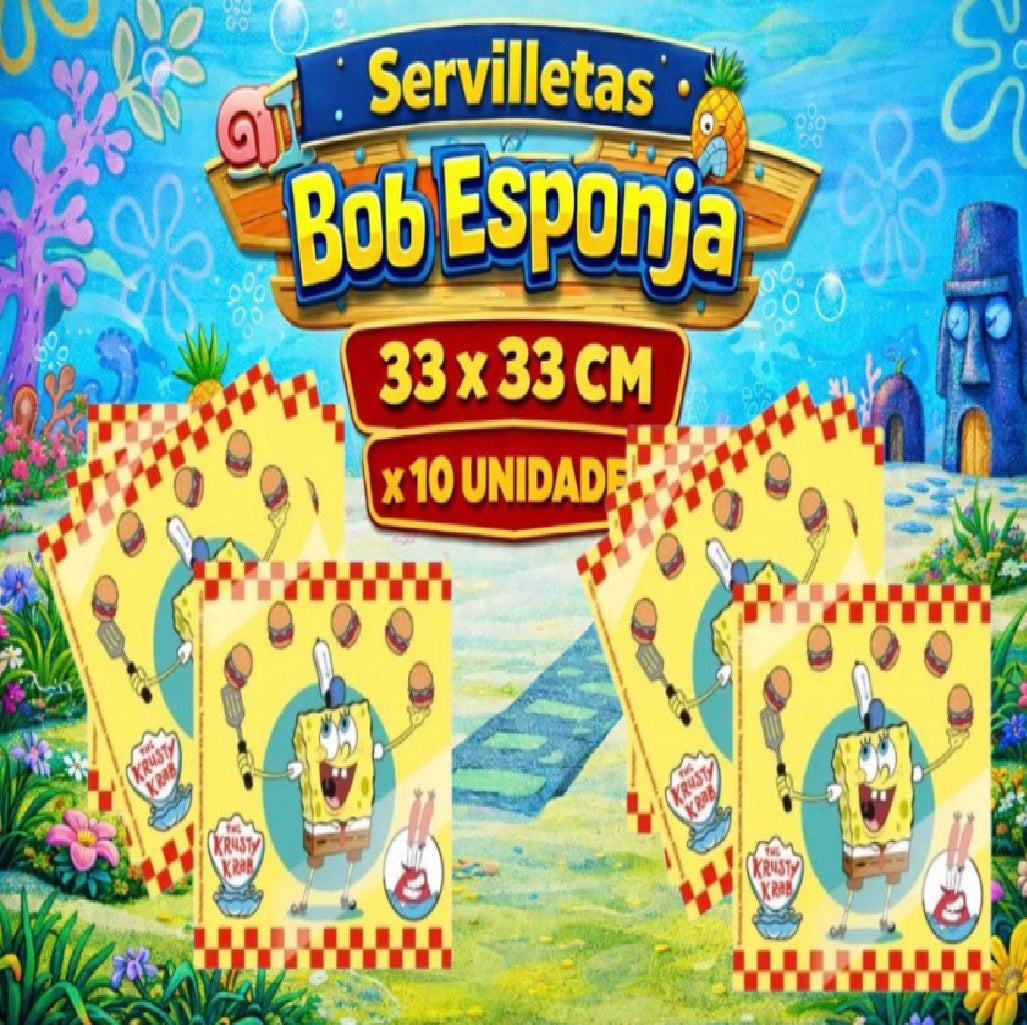 Decoración de Cumpleaños Bob Esponja – Set de Mesa Infantil para Fiesta Temática