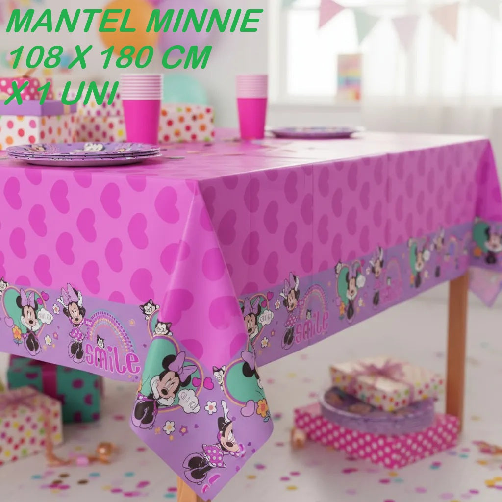Decoración de Cumpleaños Minnie – Set de Mesa para Fiesta Infantil