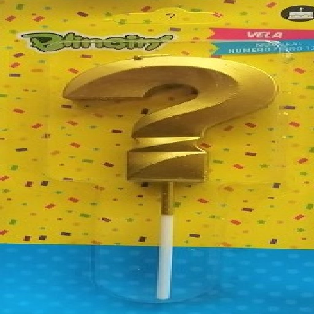 Velas Numerales Doradas 12 Cm