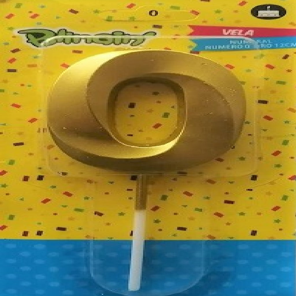 Velas Numerales Doradas 12 Cm