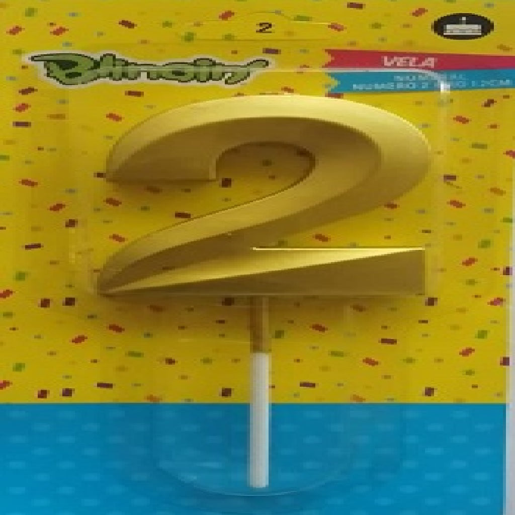 Velas Numerales Doradas 12 Cm